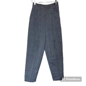 Spettro Vintage 90’s High Waist Pleated Baggy Black Pants 7